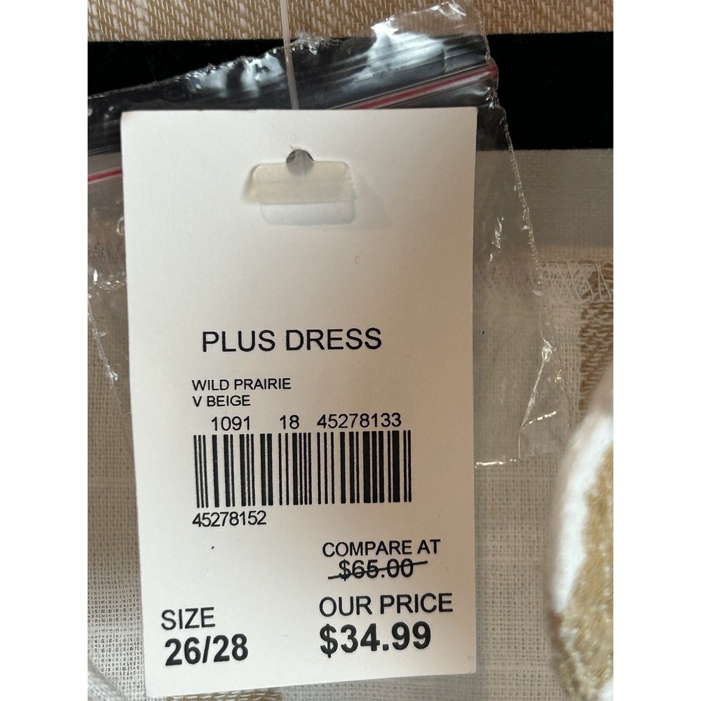 Cato Long Sleeve Shirt Dress Womens 26/28 White Beige Plus Size - Picture 6 of 10